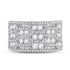 Radiant Elegance: 14kt White Gold Womens Round Diamond Right Hand Cocktail Ring 1-3/4 Cttw - Front View