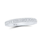 Radiant Elegance: 14kt White Gold Women's Round Diamond Single Row Band Ring - Splendid Jewellery