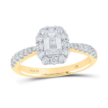 Load image into Gallery viewer, Radiant Elegance: 14kt Yellow Gold Emerald Diamond Halo Bridal Wedding Engagement Ring 1 - 1/4 Cttw - Splendid Jewellery