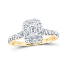 Load image into Gallery viewer, Radiant Elegance: 14kt Yellow Gold Emerald Diamond Halo Bridal Wedding Engagement Ring - Splendid Jewellery