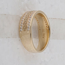 Load image into Gallery viewer, Radiant Elegance: 14kt Yellow Gold Mens Round Diamond Wedding Band Ring 1/2 Cttw - Splendid Jewellery