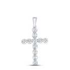 Radiant Faith: 10kt White Gold Diamond Cross Pendant - Splendid Jewellery