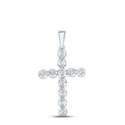 Radiant Faith: 10kt White Gold Diamond Cross Pendant - Splendid Jewellery