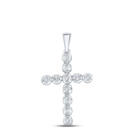 Radiant Faith: 10kt White Gold Diamond Cross Pendant - Splendid Jewellery