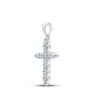 Radiant Faith: 10kt White Gold Diamond Cross Pendant - Splendid Jewellery