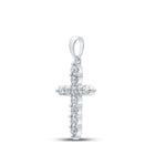Radiant Faith: 10kt White Gold Diamond Cross Pendant - Splendid Jewellery