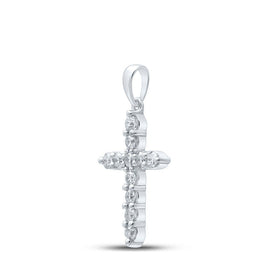 Radiant Faith: 10kt White Gold Diamond Cross Pendant - Splendid Jewellery