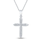 Radiant Faith: 10kt White Gold Diamond Cross Pendant - Splendid Jewellery