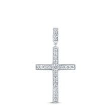 Load image into Gallery viewer, Radiant Faith: 10kt White Gold Diamond Cross Pendant - Splendid Jewellery