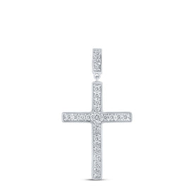 Radiant Faith: 10kt White Gold Diamond Cross Pendant - Splendid Jewellery