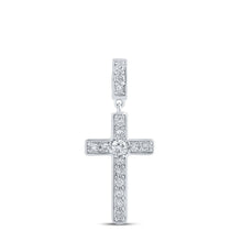 Load image into Gallery viewer, Radiant Faith: 10kt White Gold Diamond Cross Pendant - Splendid Jewellery