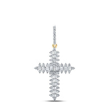 Load image into Gallery viewer, Radiant Faith: 10kt Yellow Gold Baguette Diamond Cross Pendant - Splendid Jewellery