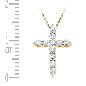 Radiant Faith: 10kt Yellow Gold Diamond Cross Pendant - Splendid Jewellery