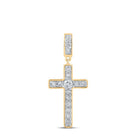 Radiant Faith: 10kt Yellow Gold Diamond Cross Pendant - Splendid Jewellery