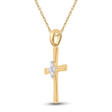 Load image into Gallery viewer, Radiant Faith: 10kt Yellow Gold Diamond Cross Pendant  Side View from Splendid Jewellery