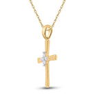 Radiant Faith: 10kt Yellow Gold Diamond Cross Pendant - Splendid Jewellery