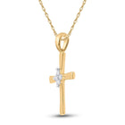 Radiant Faith: 10kt Yellow Gold Diamond Cross Pendant - Splendid Jewellery