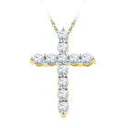Radiant Faith: 10kt Yellow Gold Diamond Cross Pendant  Top View from Splendid Jewellery