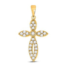 Radiant Faith: 10kt Yellow Gold Diamond Cross Pendant - Splendid Jewellery