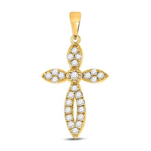 Load image into Gallery viewer, Radiant Faith: 10kt Yellow Gold Diamond Cross Pendant - Splendid Jewellery