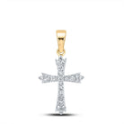 Radiant Faith: 10kt Yellow Gold Diamond Cross Pendant - Splendid Jewellery