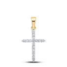 Radiant Faith: 10kt Yellow Gold Diamond Cross Pendant - Splendid Jewellery