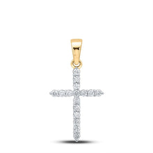 Load image into Gallery viewer, Radiant Faith: 10kt Yellow Gold Diamond Cross Pendant - Splendid Jewellery