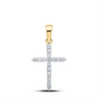 Radiant Faith: 10kt Yellow Gold Diamond Cross Pendant - Splendid Jewellery
