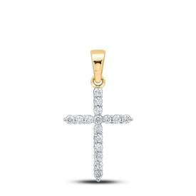 Radiant Faith: 10kt Yellow Gold Diamond Cross Pendant - Splendid Jewellery