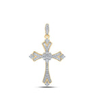 Radiant Faith: 10kt Yellow Gold Diamond Cross Pendant - Splendid Jewellery