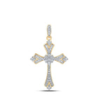 Radiant Faith: 10kt Yellow Gold Diamond Cross Pendant - Splendid Jewellery