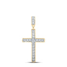 Radiant Faith: 10kt Yellow Gold Diamond Cross Pendant - Splendid Jewellery