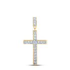 Radiant Faith: 10kt Yellow Gold Diamond Cross Pendant - Splendid Jewellery