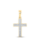 Radiant Faith: 10kt Yellow Gold Diamond Cross Pendant - Splendid Jewellery