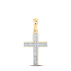 Radiant Faith: 10kt Yellow Gold Diamond Cross Pendant - Splendid Jewellery