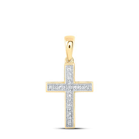 Radiant Faith: 10kt Yellow Gold Diamond Cross Pendant - Splendid Jewellery
