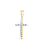Radiant Faith: 10kt Yellow Gold Diamond Cross Pendant - Splendid Jewellery