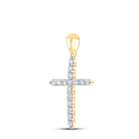 Radiant Faith: 10kt Yellow Gold Diamond Cross Pendant - Splendid Jewellery