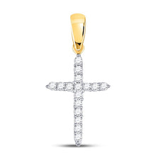 Load image into Gallery viewer, Radiant Faith: 10kt Yellow Gold Diamond Cross Pendant - Splendid Jewellery