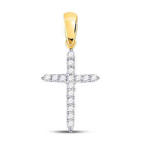 Radiant Faith: 10kt Yellow Gold Diamond Cross Pendant - Splendid Jewellery