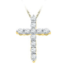 Radiant Faith: 10kt Yellow Gold Diamond Cross Pendant - Splendid Jewellery