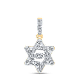 Radiant Faith: 10kt Yellow Gold Diamond Magen David Star Pendant - Splendid Jewellery
