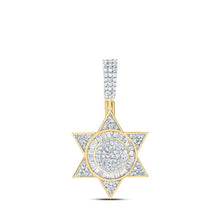 Load image into Gallery viewer, Radiant Faith: 10kt Yellow Gold Womens Baguette Diamond Magen David Pendant - Splendid Jewellery