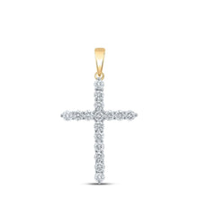 Load image into Gallery viewer, Radiant Faith: 10kt Yellow Gold Womens Round Diamond Cross Pendant 2 Cttw - Splendid Jewellery