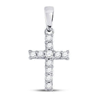 Radiant Faith: 14kt White Gold Diamond Cross Pendant  Side View 2 from Splendid Jewellery