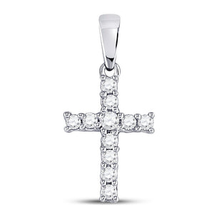 Radiant Faith: 14kt White Gold Diamond Cross Pendant - Splendid Jewellery