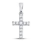 Radiant Faith: 14kt White Gold Diamond Cross Pendant - Splendid Jewellery