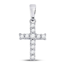 Load image into Gallery viewer, Radiant Faith: 14kt White Gold Diamond Cross Pendant - Splendid Jewellery