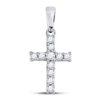 Radiant Faith: 14kt White Gold Diamond Cross Pendant - Splendid Jewellery