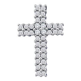 Radiant Faith: 14kt White Gold Diamond Cross Pendant - Splendid Jewellery